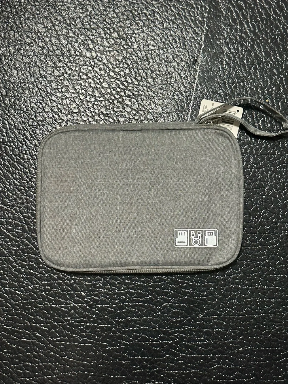 OP Gray Zippered Electronics Carry Pouch